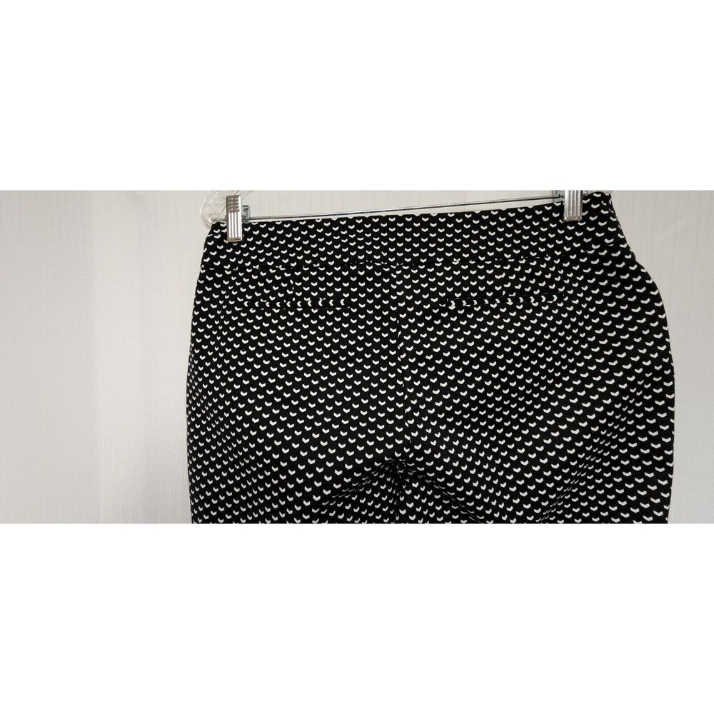 APT 9 Women's Pants Black White Geometric Cropped Flat Front Stretch Size 10 - Picture 6 of 8